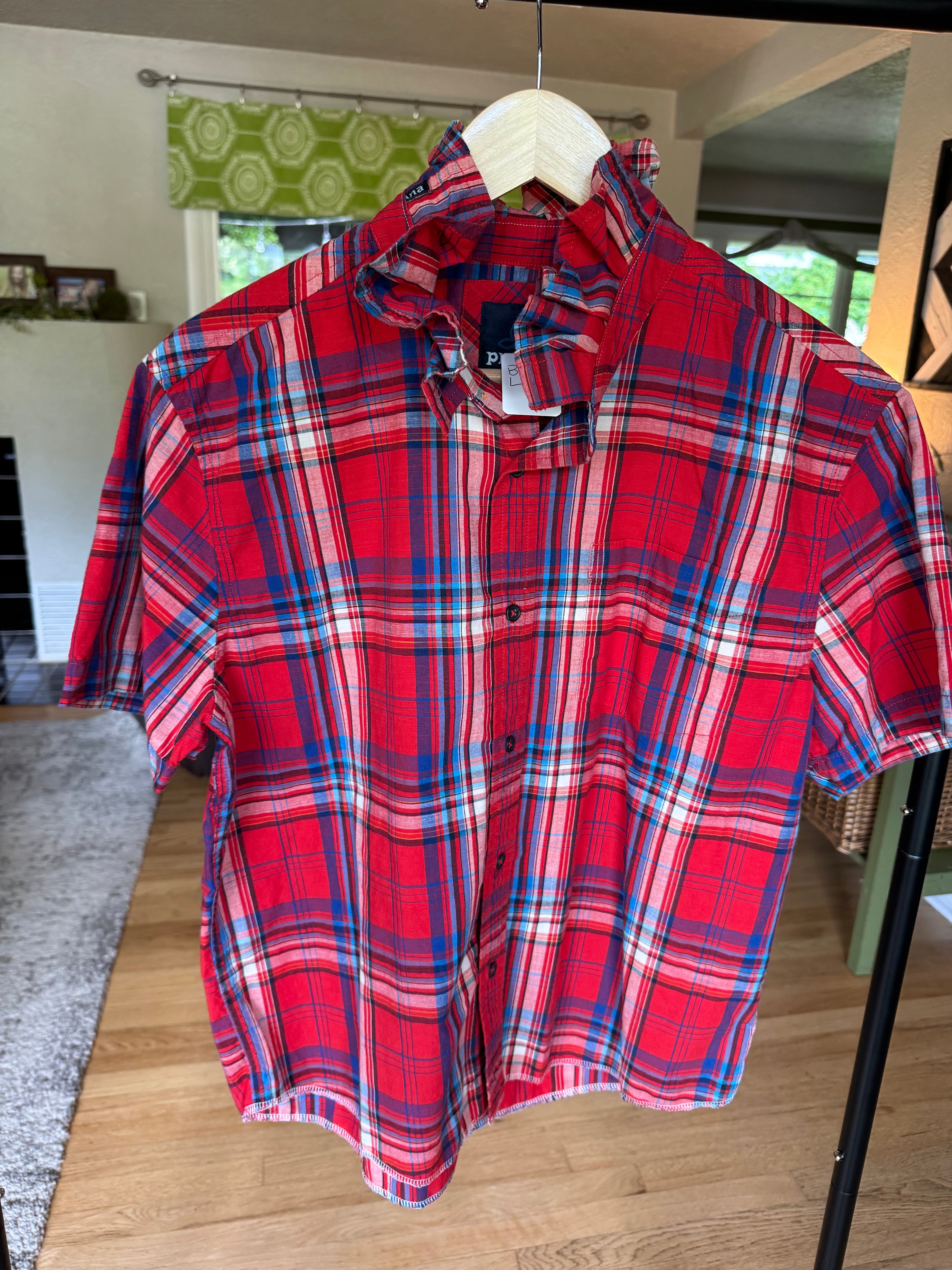 Red, White, Blue (denim too) - Prana - Red Short Sleeve Size Large