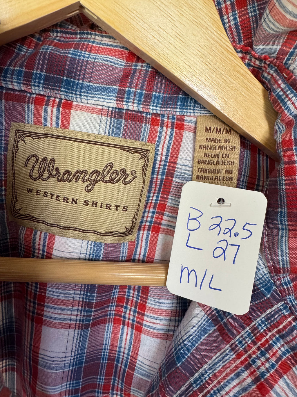 Red, White, Blue (denim too) - Wrangler - Short Sleeve Size Medium/Large