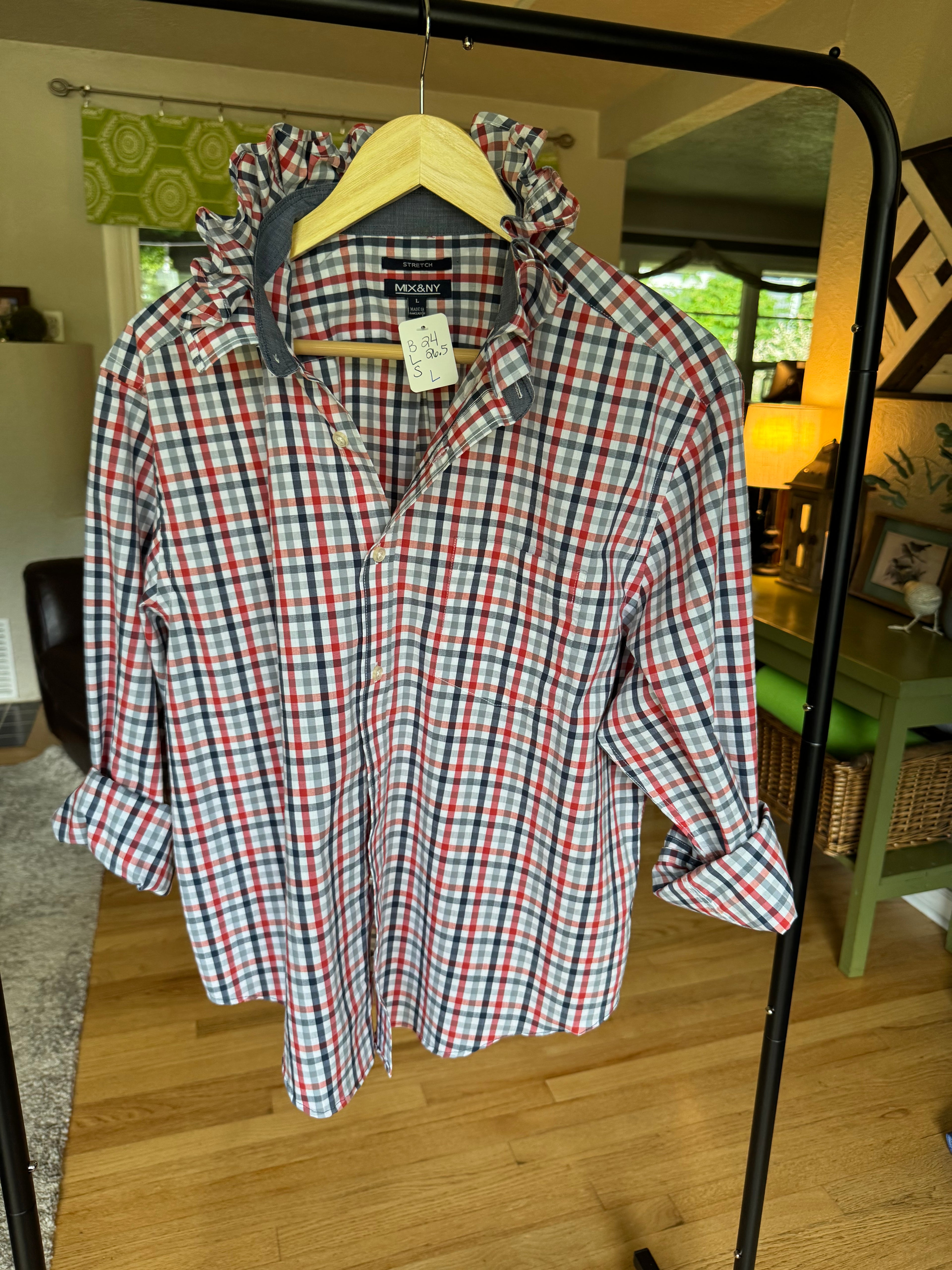 Red, White, Blue (denim too) - Mix and NY - Long Sleeve Size Large