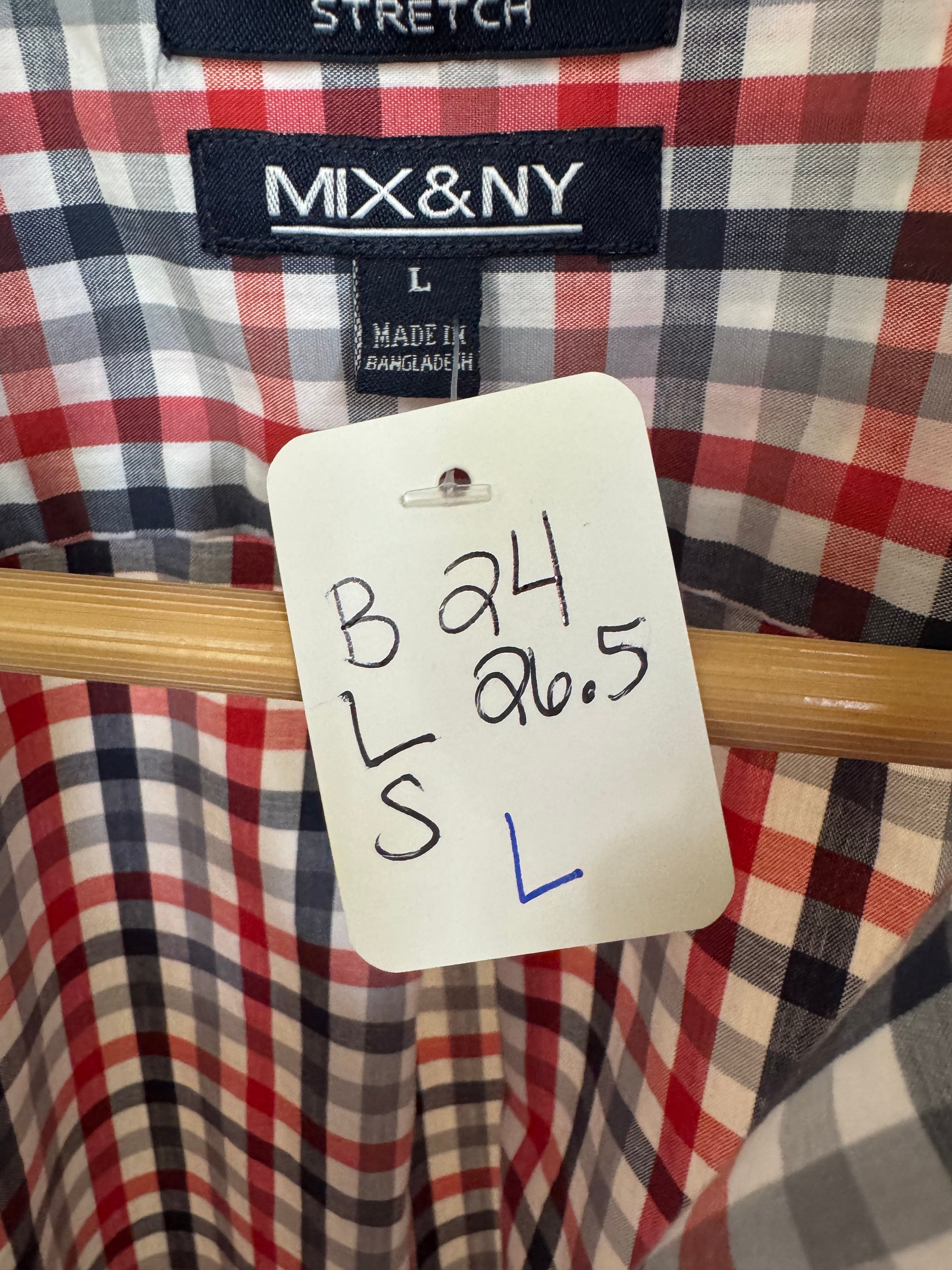 Red, White, Blue (denim too) - Mix and NY - Long Sleeve Size Large