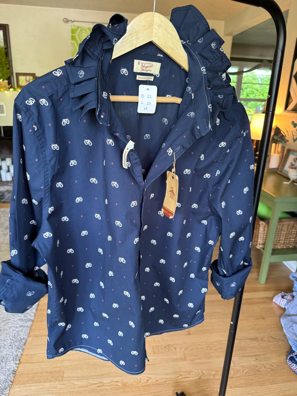 Red, White, Blue (denim too) - Penguin - Long Sleeve Size Medium