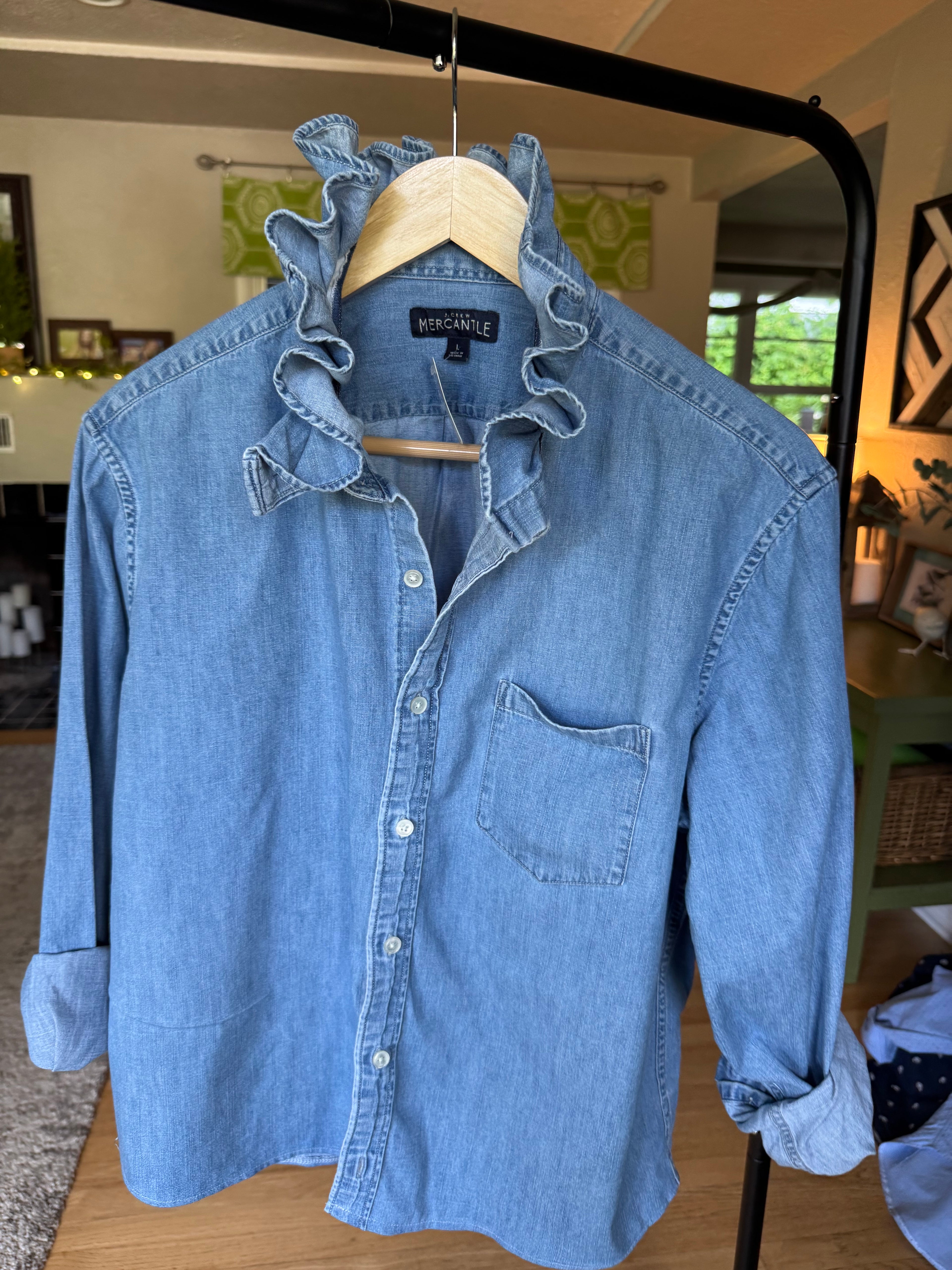 Red, White, Blue (denim too) - JCrew Mercantile - Long Sleeve Size Medium