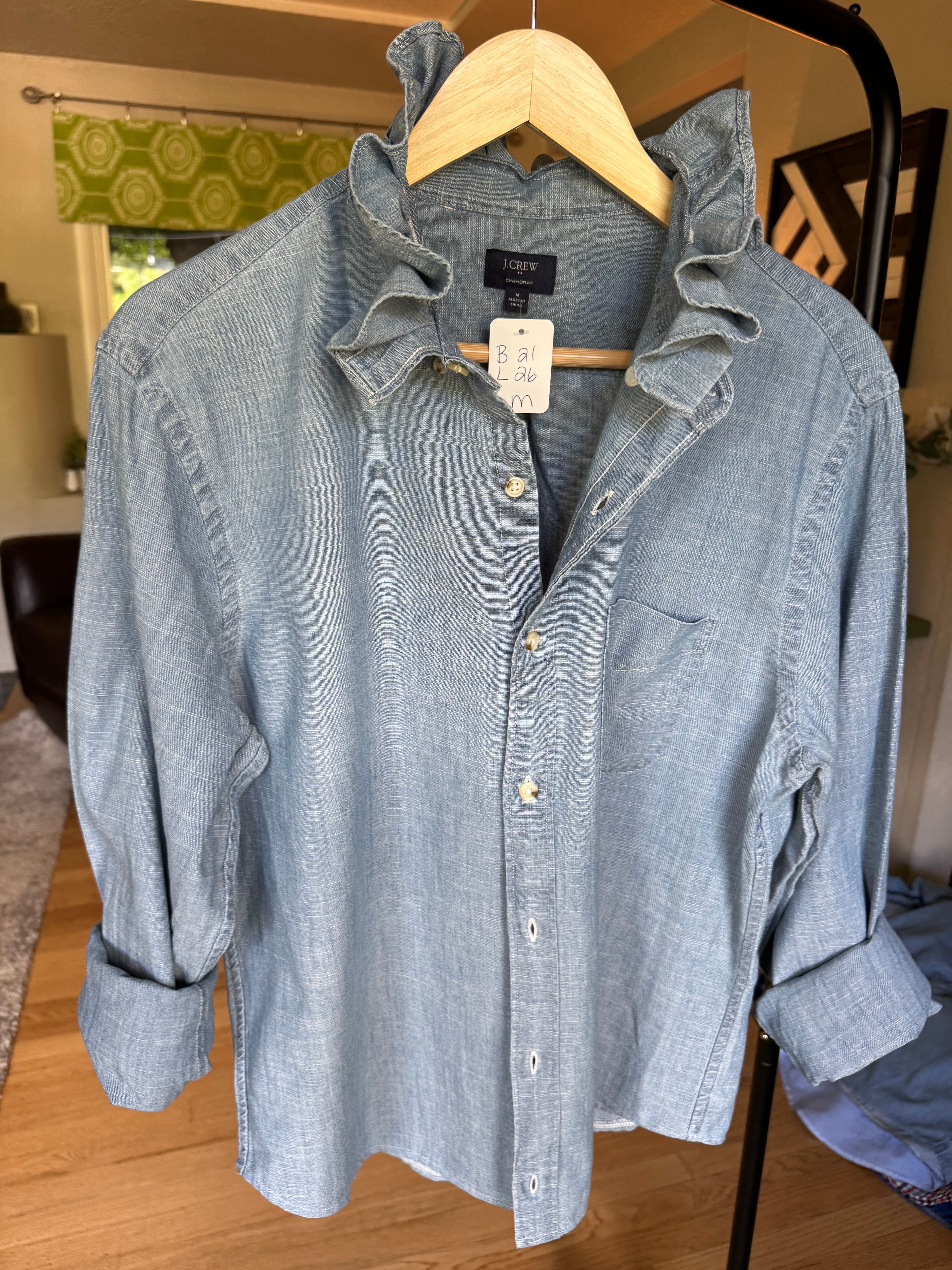 Red, White, Blue (denim too) - JCrew  - Long Sleeve Size Medium