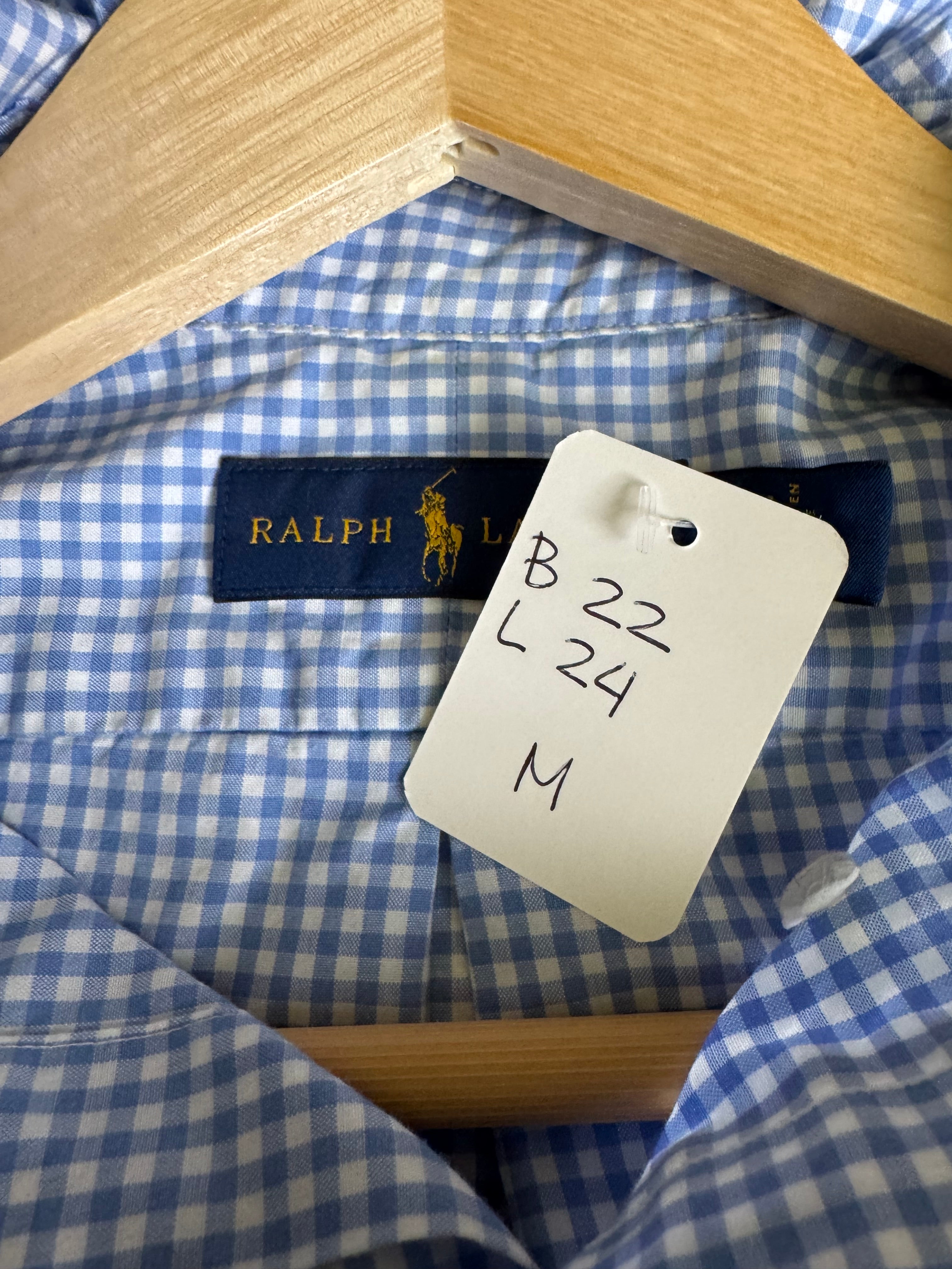 Summer 2026 Collection - Ralph Lauren - Lt Blue Gingham Seersucker - Short Sleeve - Medium