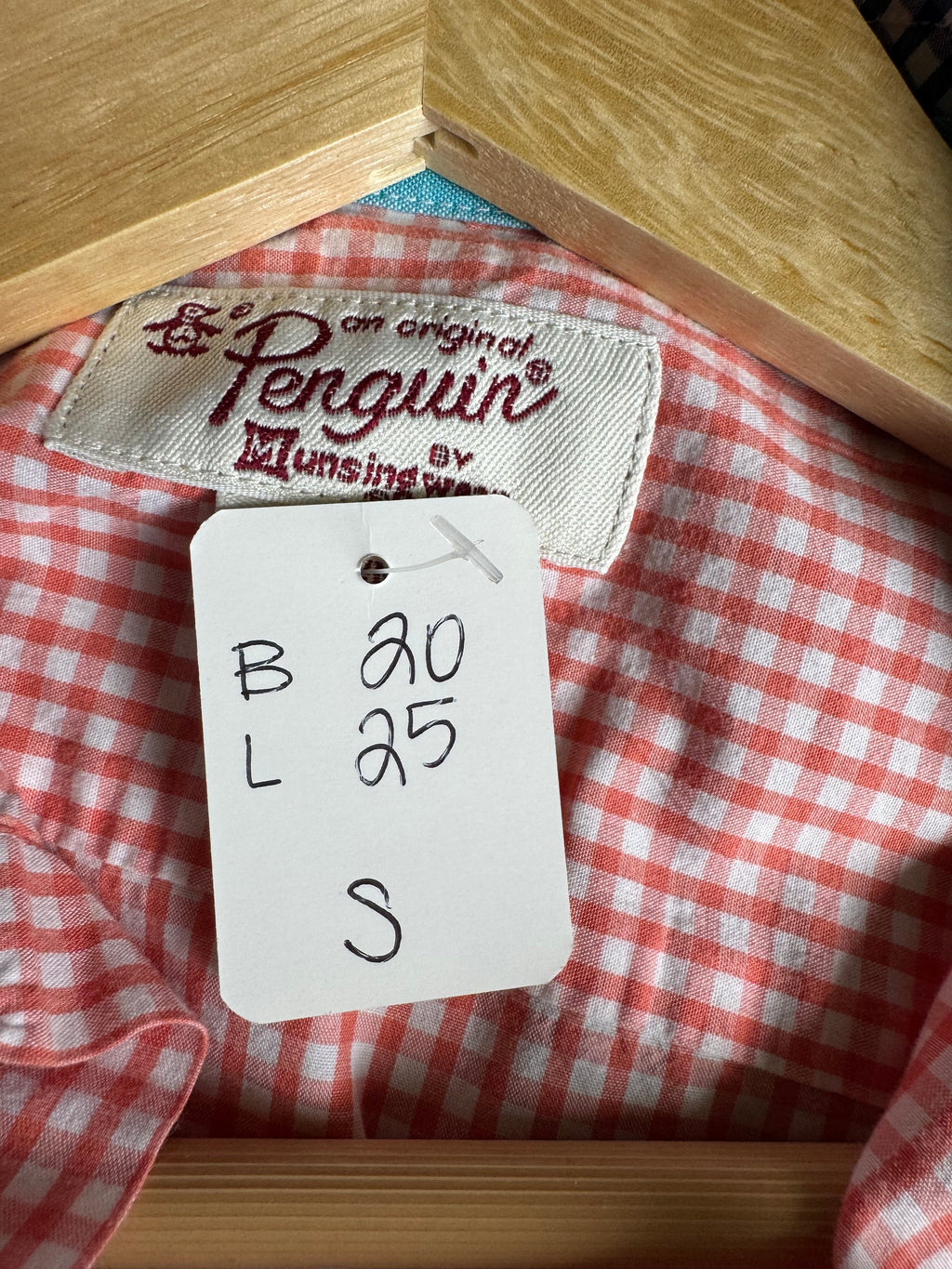 Summer 2026 Collection - Penguin - Coral Gingham - Short Sleeve - Small