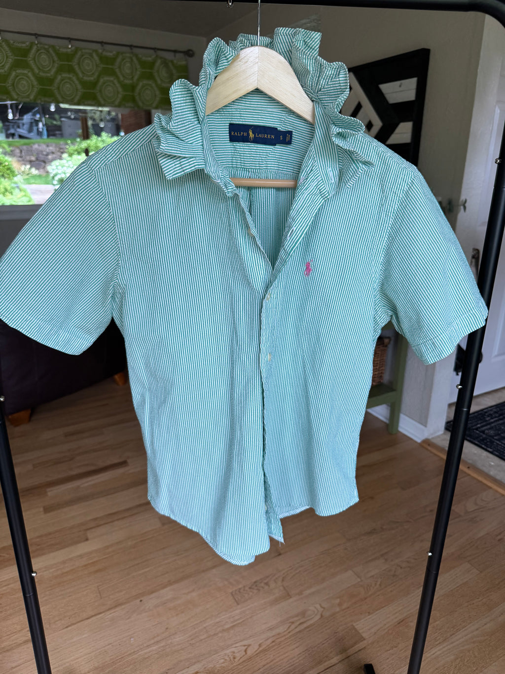 Summer 2026 Collection - Ralph Lauren - Green Stripes Seersucker - Short Sleeve - S/M