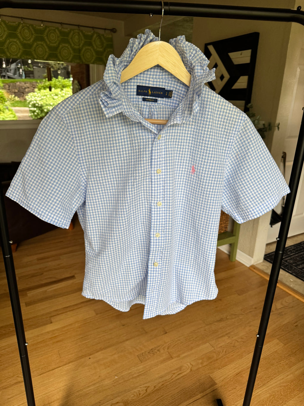 Summer 2026 Collection - Ralph Lauren - lt blue gingham - short sleeve -XS/S