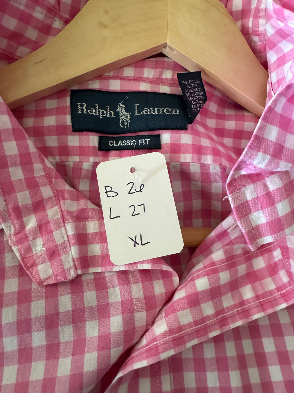 Summer 2026 Collection - Ralph Lauren - Pink Gingham - Short Sleeve - XL