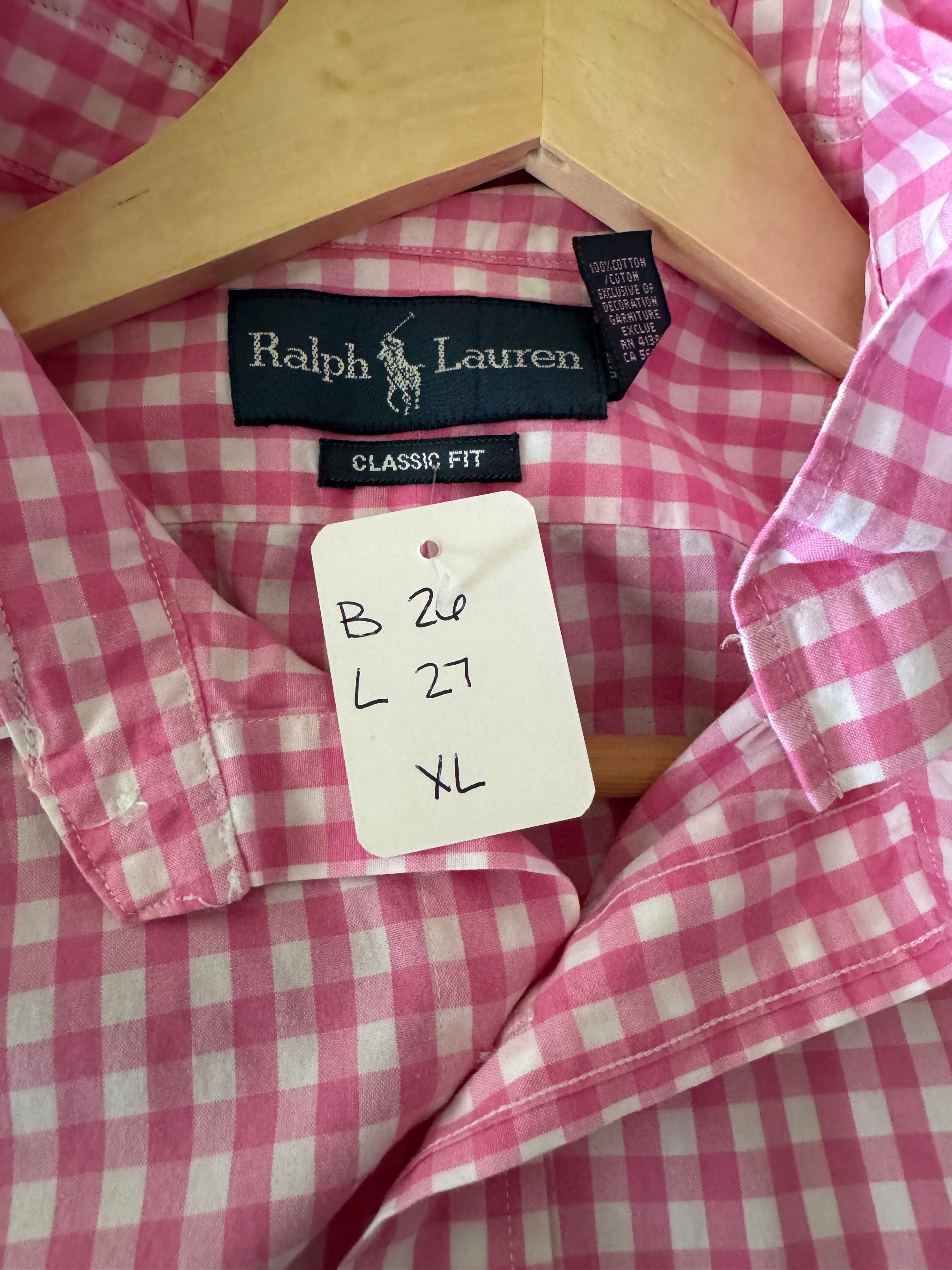 Summer 2026 Collection - Ralph Lauren - Pink Gingham - Short Sleeve - XL