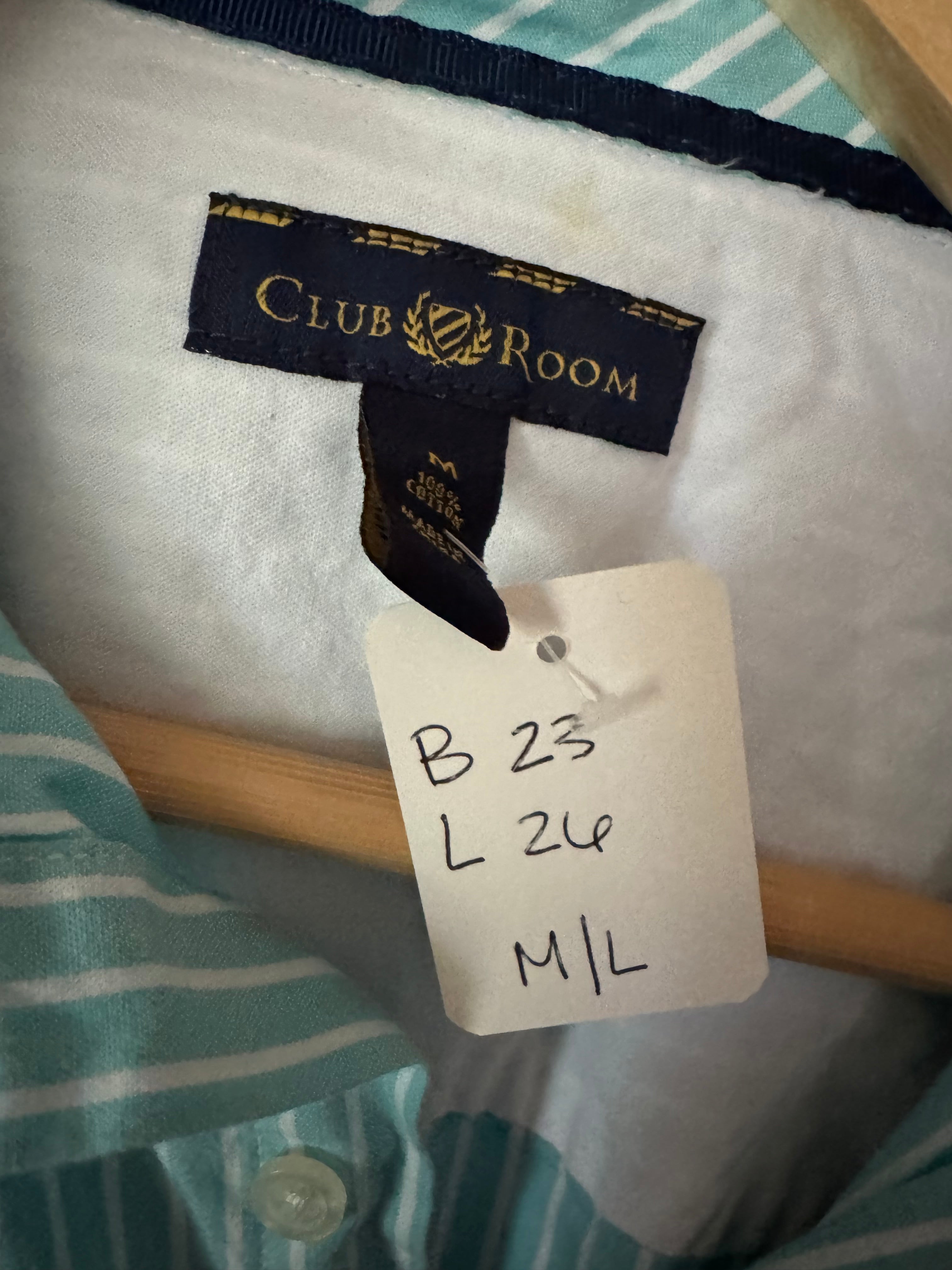 Summer 2026 Collection - Club Room - Turquoise Stripe- Medium/Large