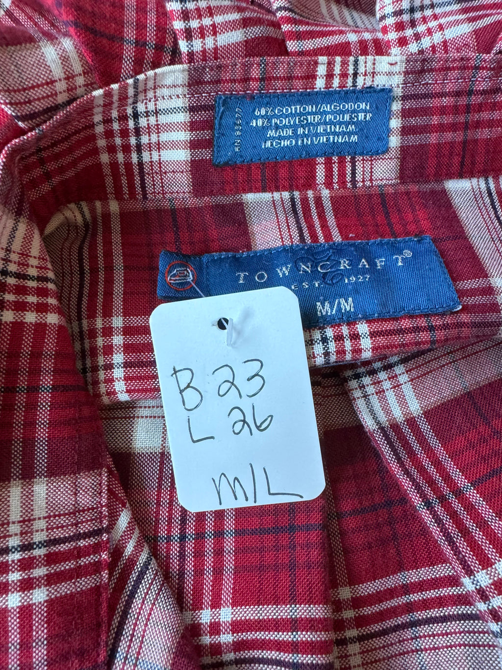 Red Plaid Long Sleeve  - Size Medium Large