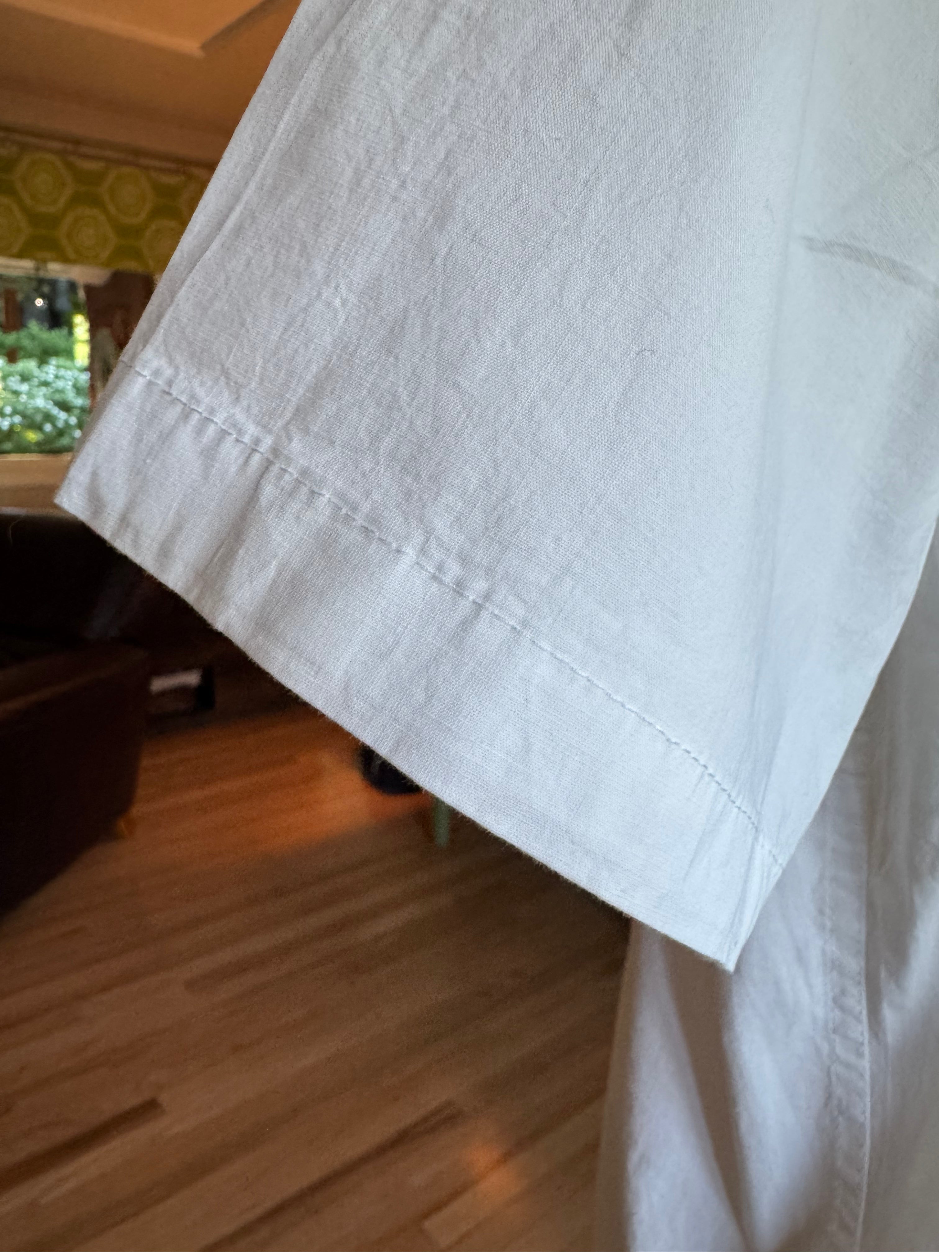 White - Brand New Gap Upcycled Men's shirt with Ruffle Collar Short Sleeve
