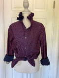 Navy and Purple Floral - Banana Republic - Long Sleeve  - Size Medium
