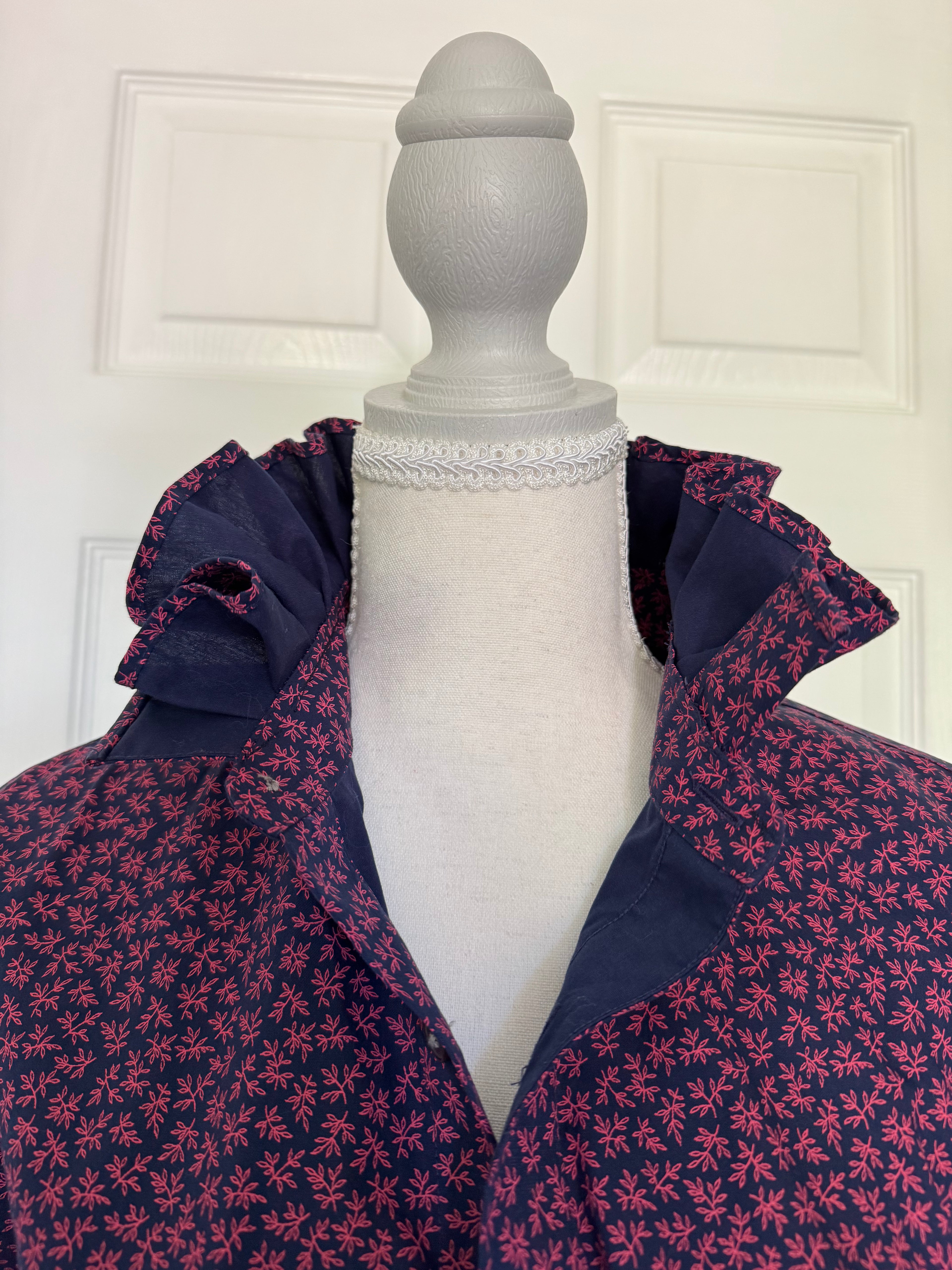 Navy and Purple Floral - Banana Republic - Long Sleeve  - Size Medium