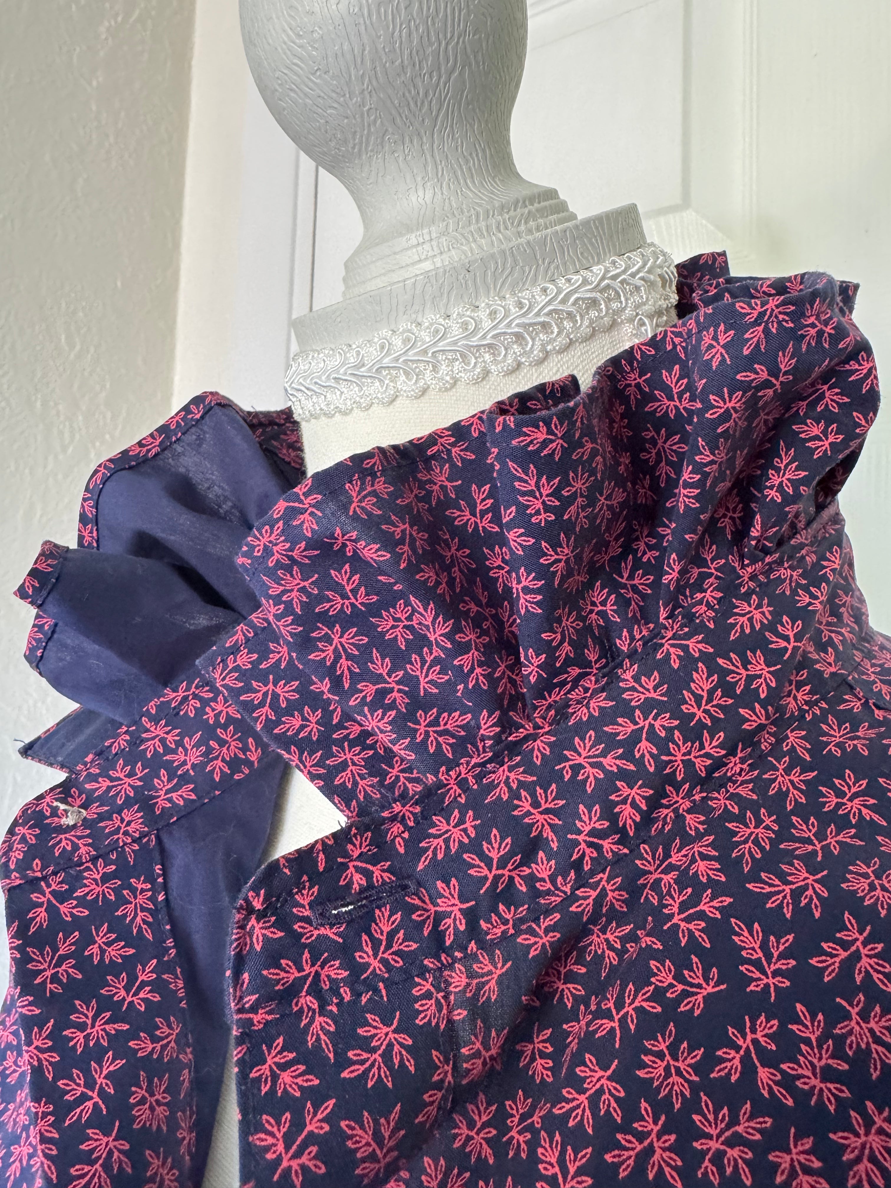Navy and Purple Floral - Banana Republic - Long Sleeve  - Size Medium
