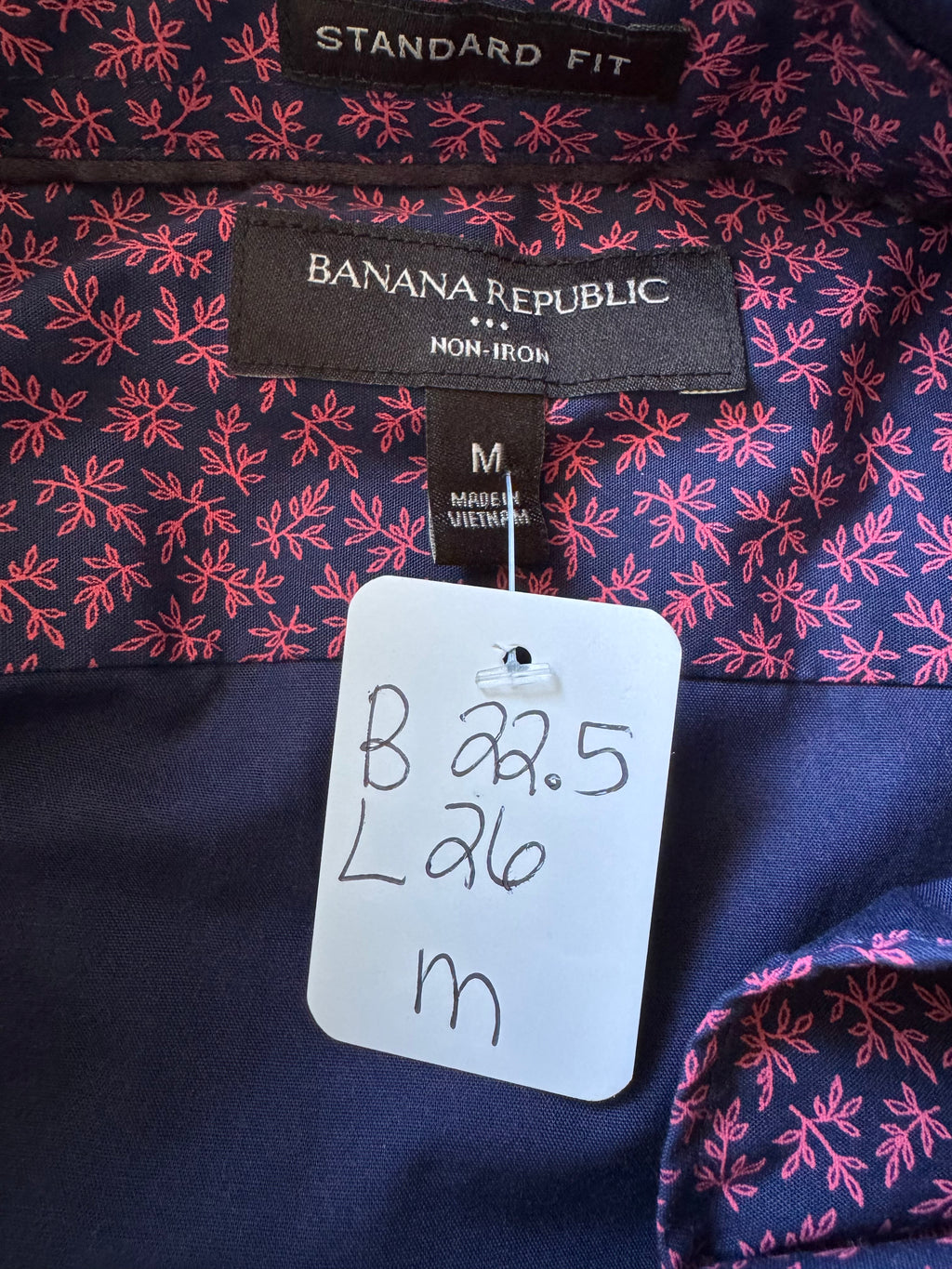 Navy and Purple Floral - Banana Republic - Long Sleeve  - Size Medium