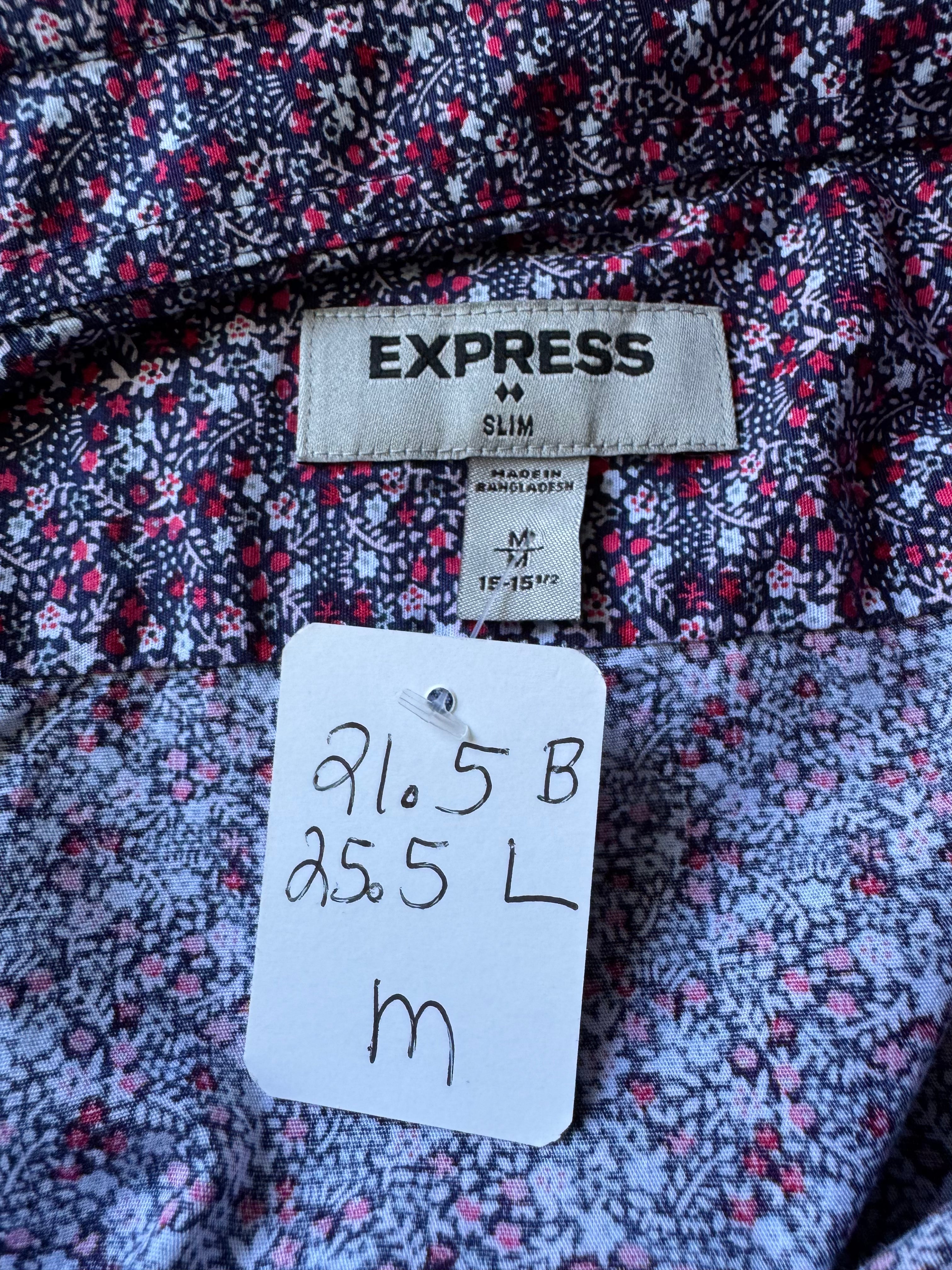 Navy and Purple Floral - Express - Long Sleeve  - Size Medium