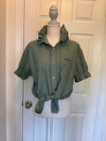 Green Plaid Ben Sherman Short Gathered Sleeve - Size Large