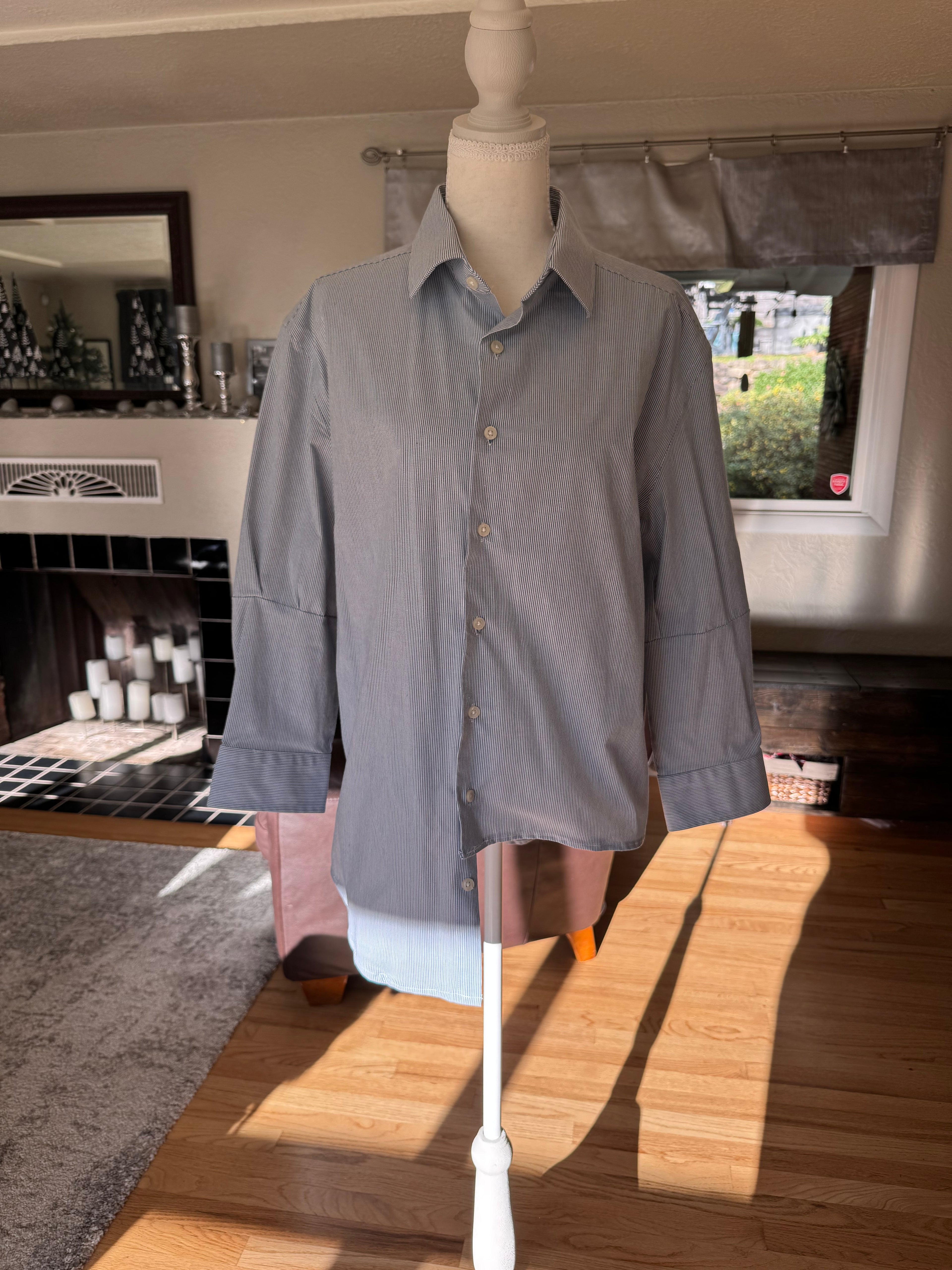 SOLD Lila - Asymmetrical Hem Men's Upcycled Shirt - Size Large