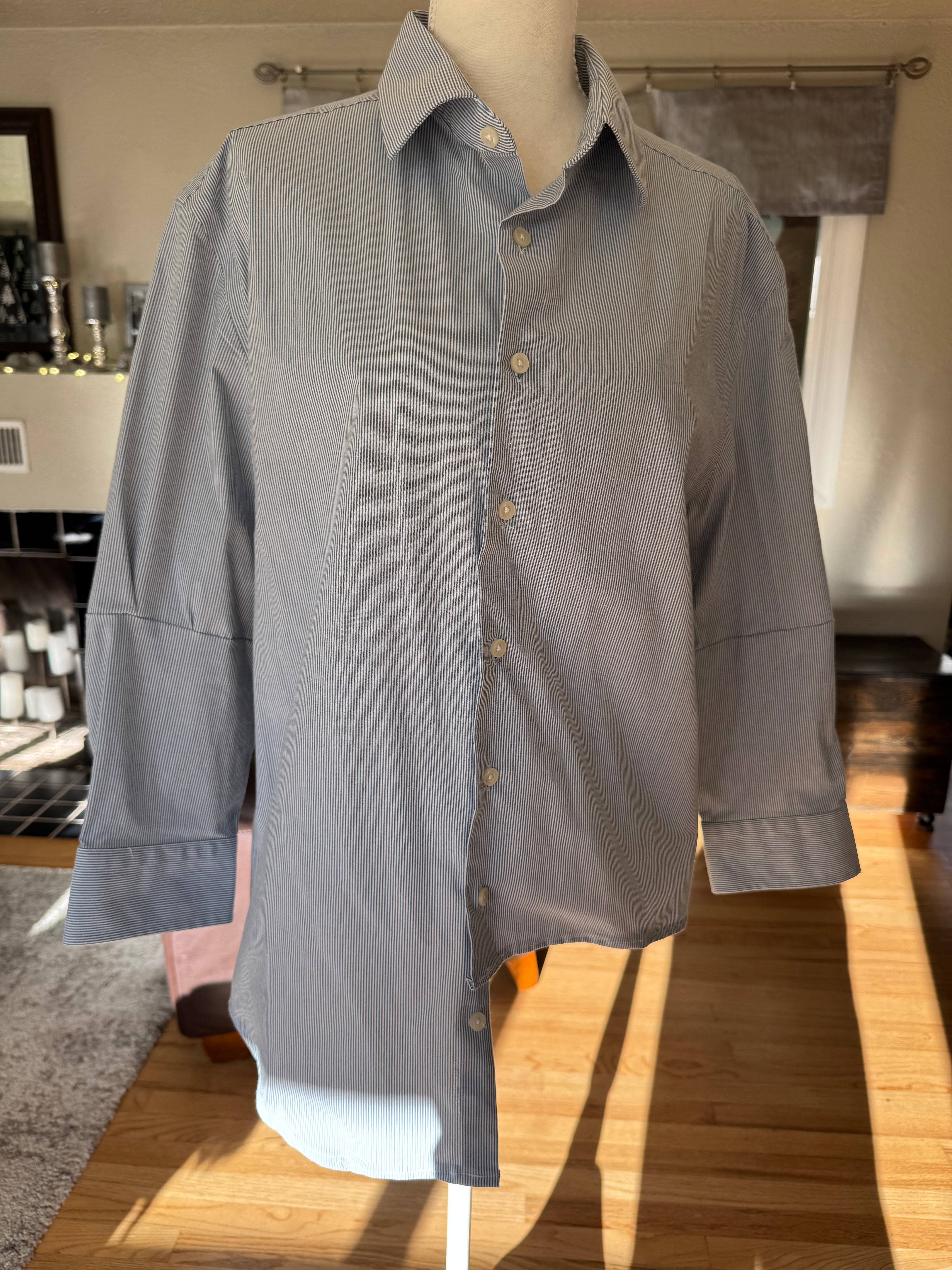 SOLD Lila - Asymmetrical Hem Men's Upcycled Shirt - Size Large