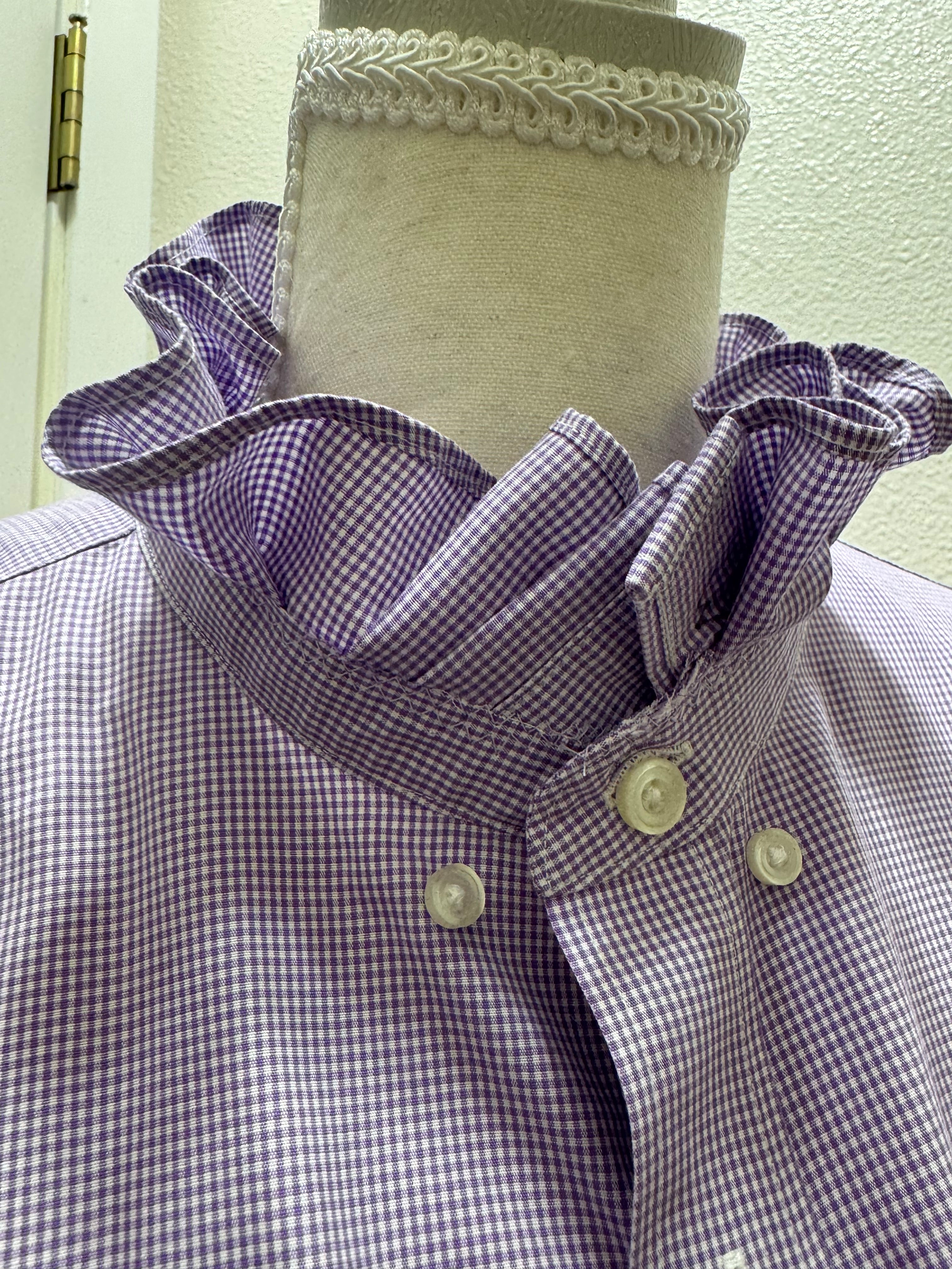 SOLD Leah - Banana Republic Lavendar Ruffle Sleeve and Collar shirt - Size Large