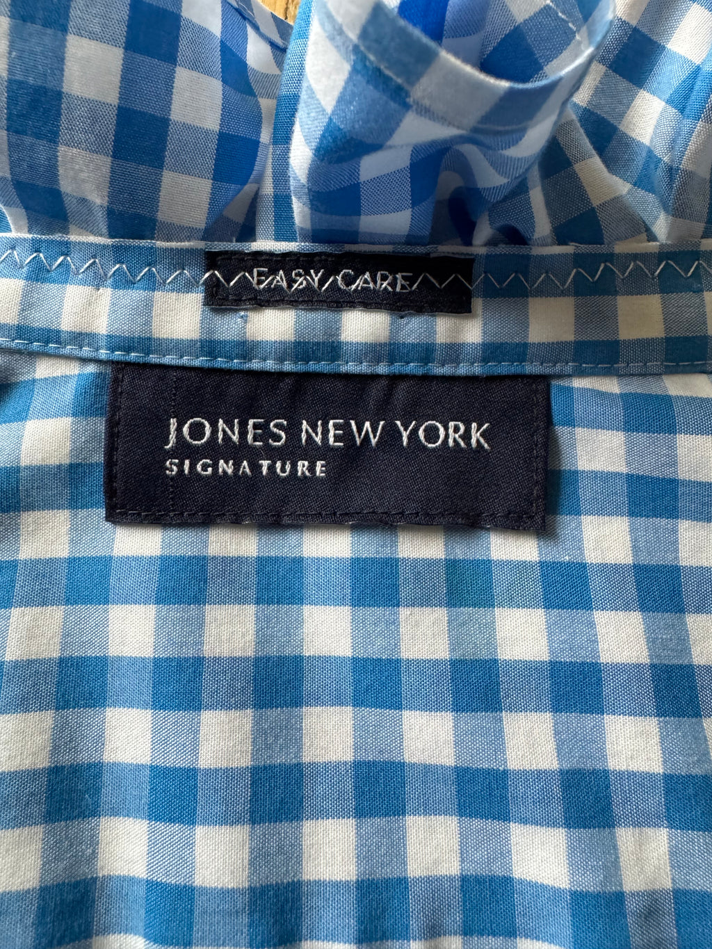 SOLD Daisy - Jones New York Upcycled Shirt - Turquoise Checked - size Medium/Large